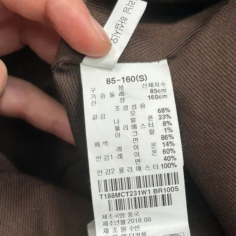써스데이 아일랜드 더블여밈 체크 자수 맥시기장 코트 S 7