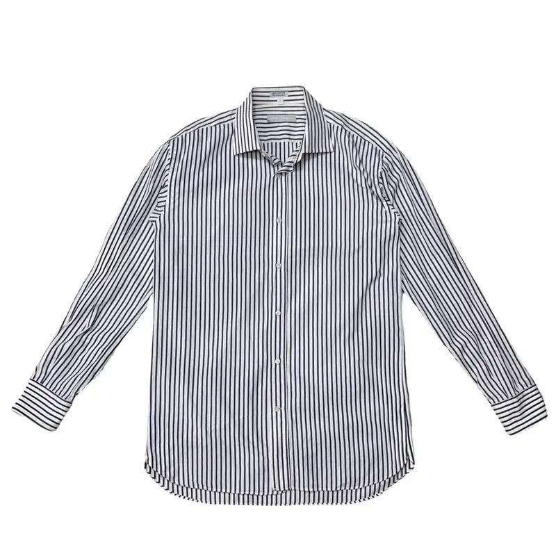 SALVATORE FERRAGAMO 와이드카라 스트라이프 셔츠 42 2