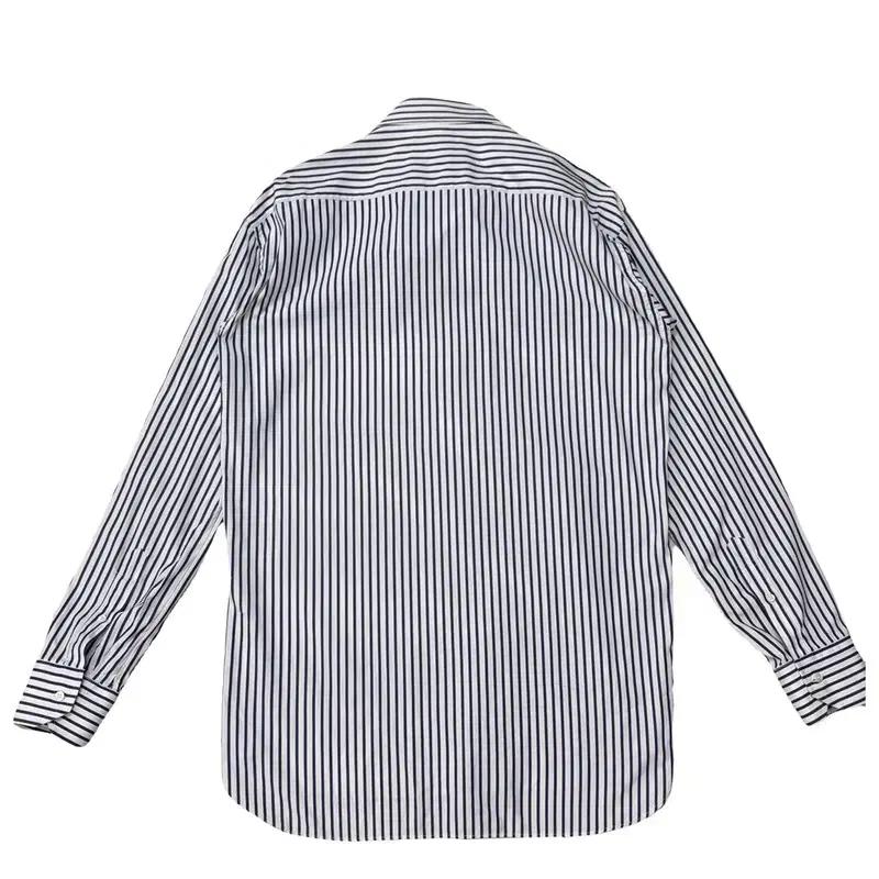 SALVATORE FERRAGAMO 와이드카라 스트라이프 셔츠 42 6