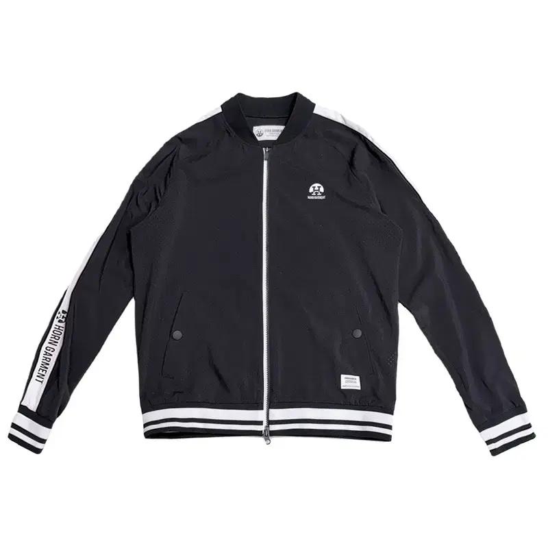 HORN GARMENT 블랙 솔리드 경량 펀칭 윈드브레이커 L 2