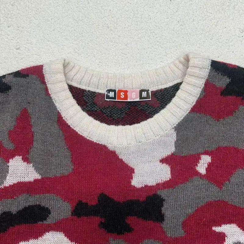 MSGM 레드 카모 플라쥬 모헤어 니트 OS 4