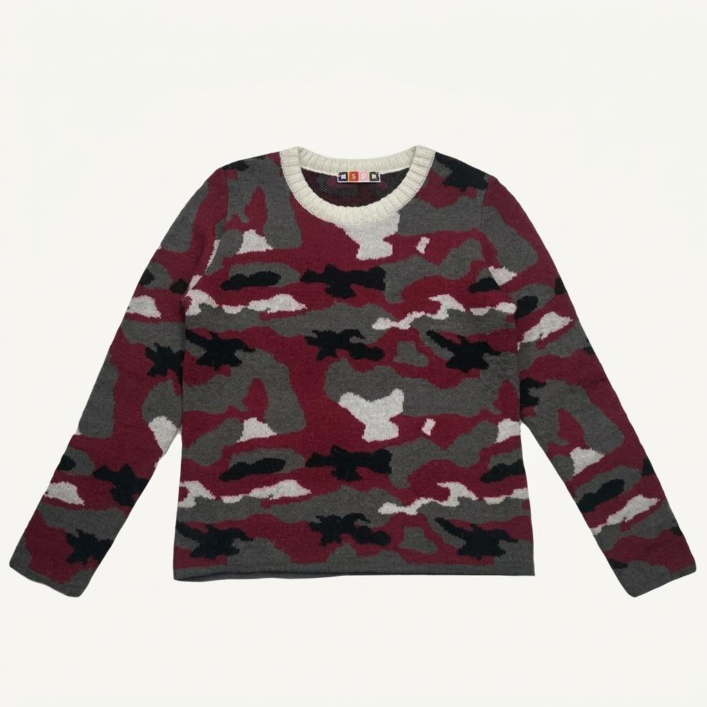 MSGM 레드 카모 플라쥬 모헤어 니트 OS 1