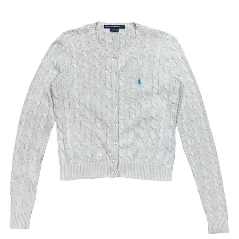 RALPH LAUREN 화이트 케이블 니트 가디건 M 2