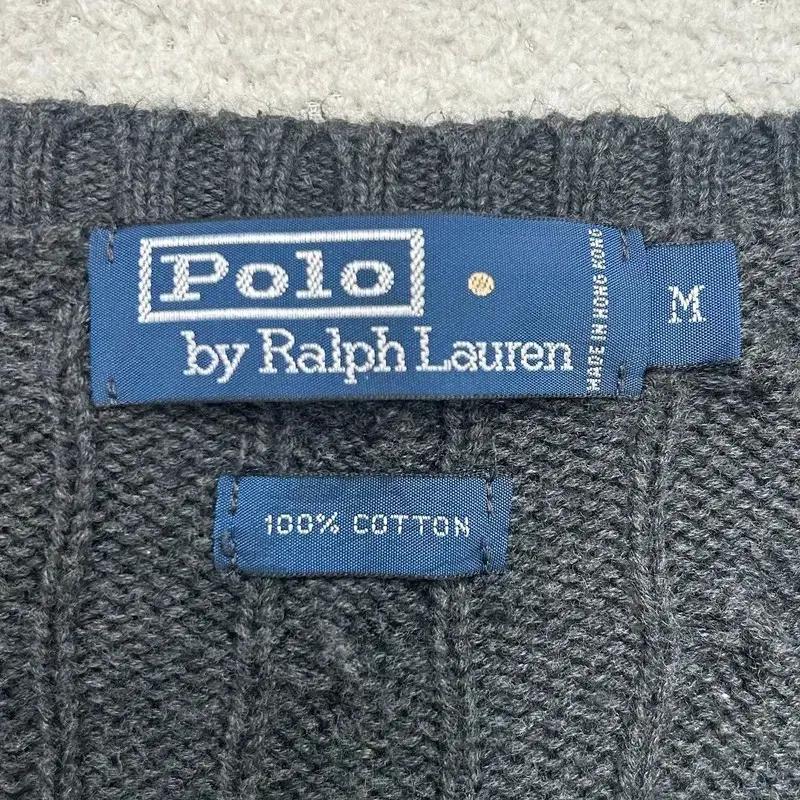 POLO BY RALPH LAUREN 차콜 케이블 브이넥 니트 M 6