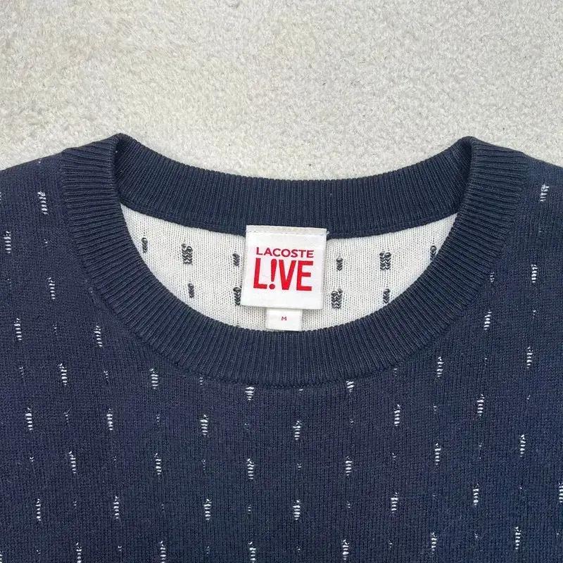 LACOSTE 네이비 패턴 캐시미어 니트 맨투맨 M 5