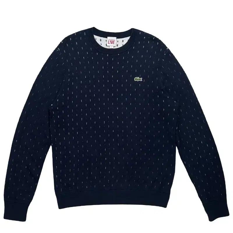 LACOSTE 네이비 패턴 캐시미어 니트 맨투맨 M 2