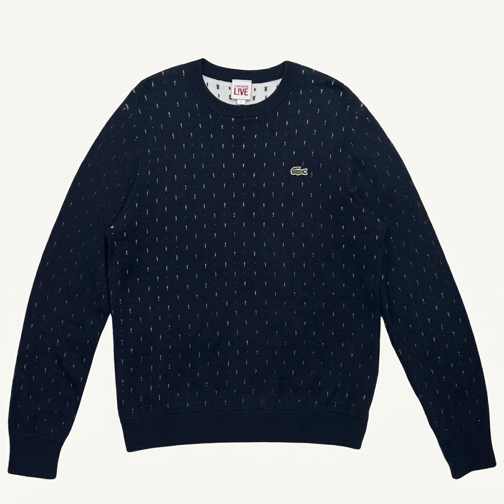 LACOSTE 네이비 패턴 캐시미어 니트 맨투맨 M 1