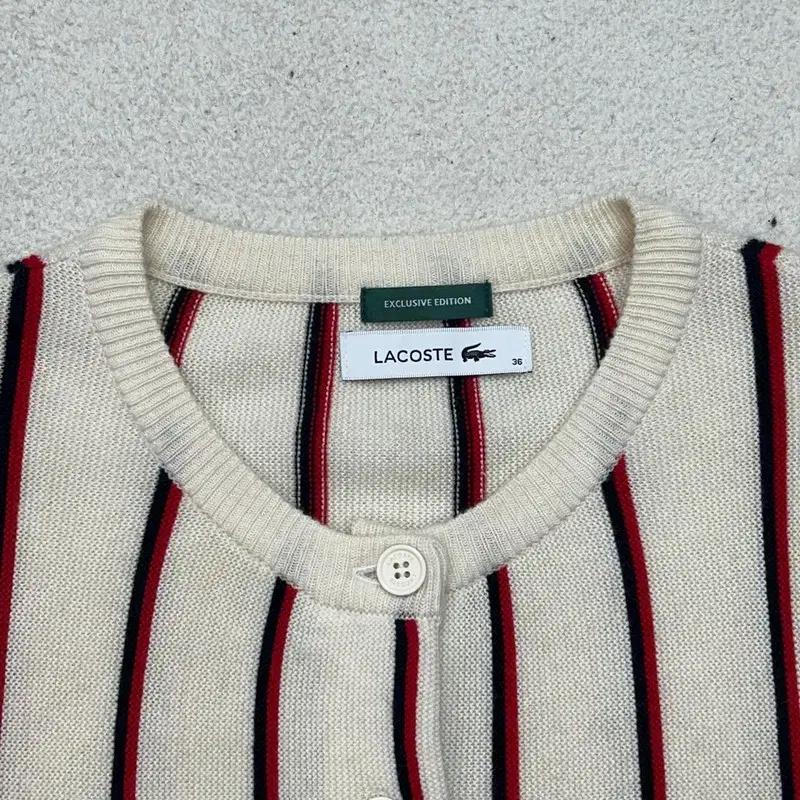 LACOSTEx빔즈 (일본판) 스트라이프 니트가디건 36 6