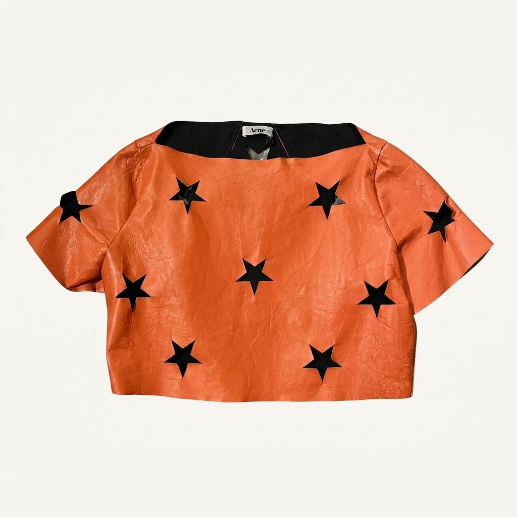 ACNE STUDIOS 스타 컷아웃 파이어 오렌지 탑 1