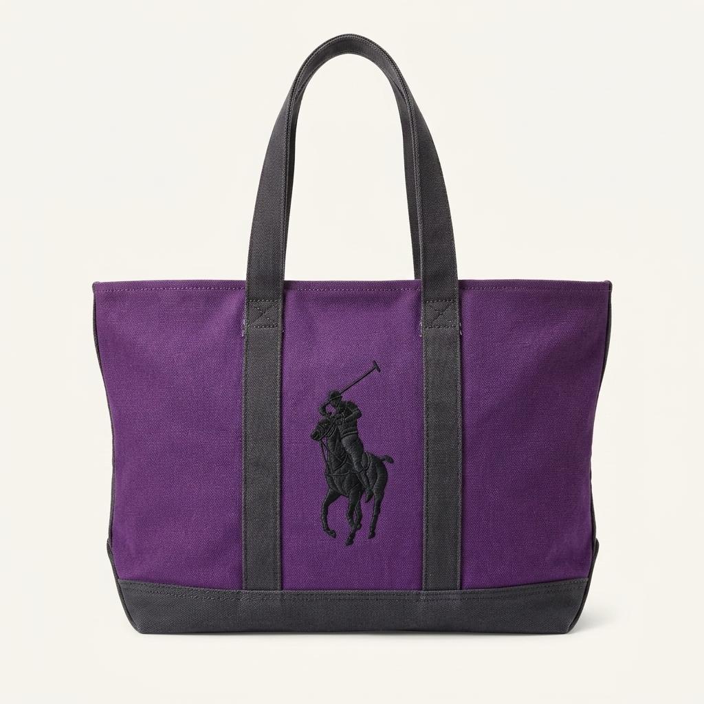 RALPH LAUREN 빅포니 코튼 토트백 1