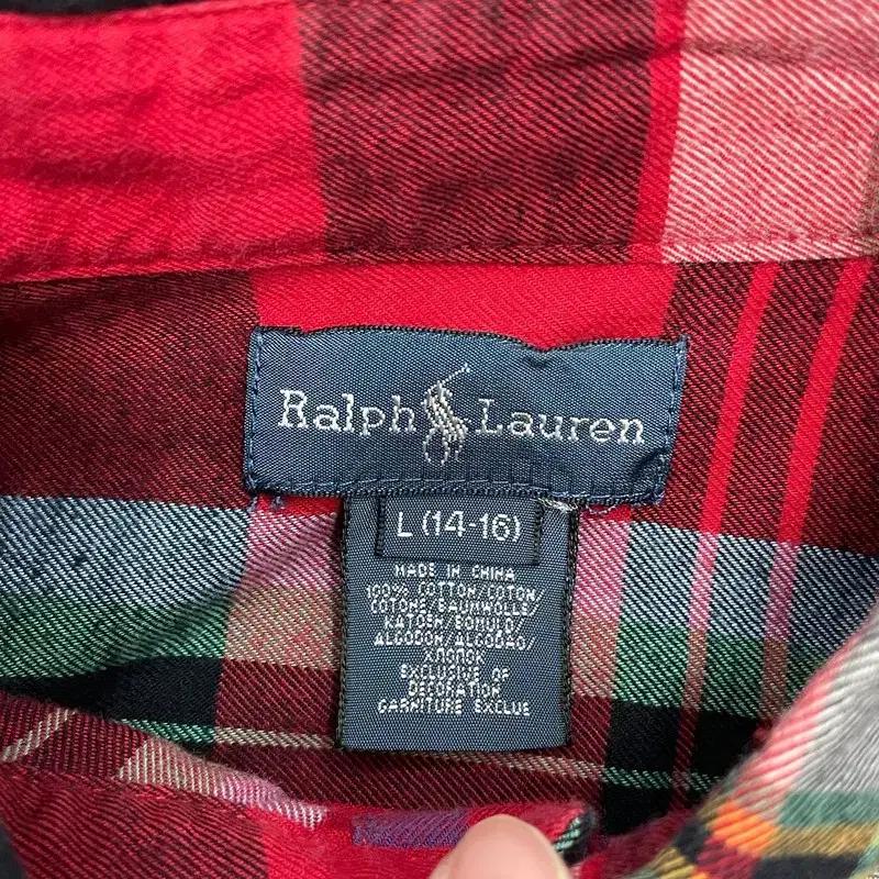 POLO BY RALPH LAUREN 깅엄체크 셔츠 레드 L 14-16 5