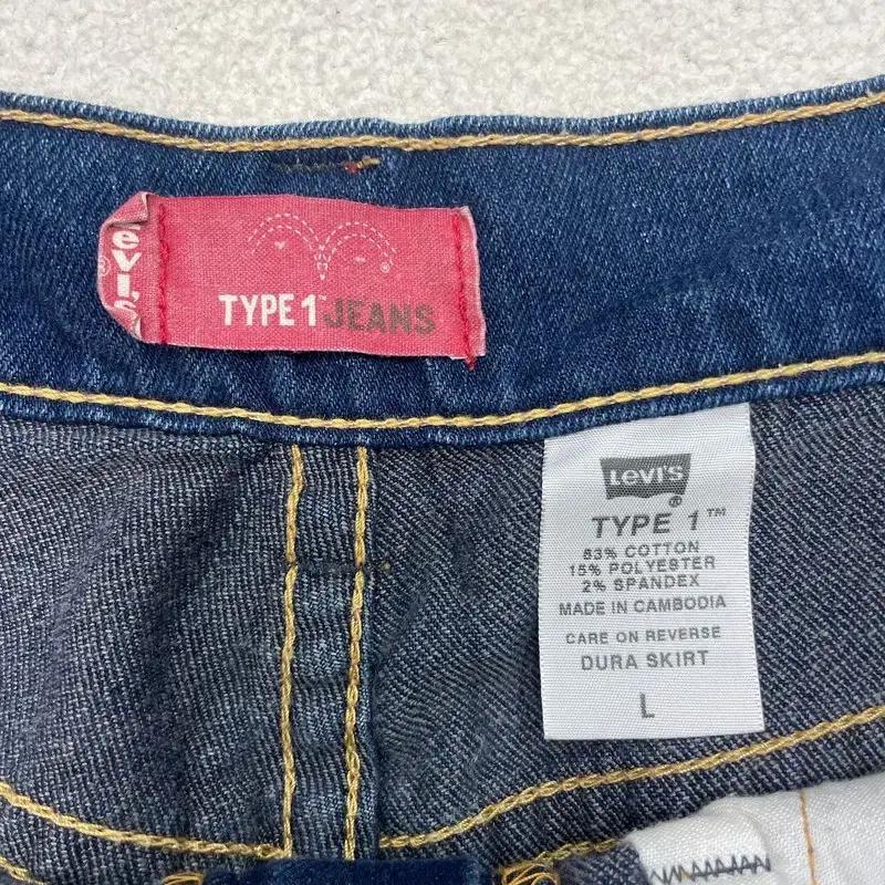LEVI'S 앞트임 데님 스커트 Type1 L 6
