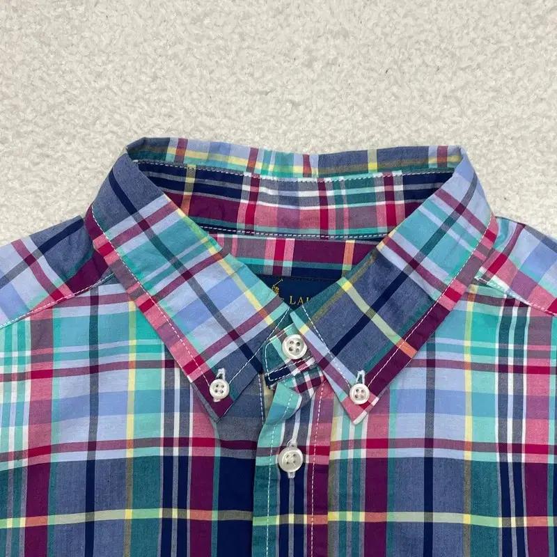 RALPH LAUREN 깅엄체크 셔츠 블루 L/G (14-16) 4
