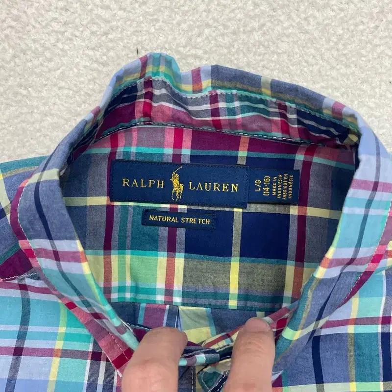 RALPH LAUREN 깅엄체크 셔츠 블루 L/G (14-16) 5