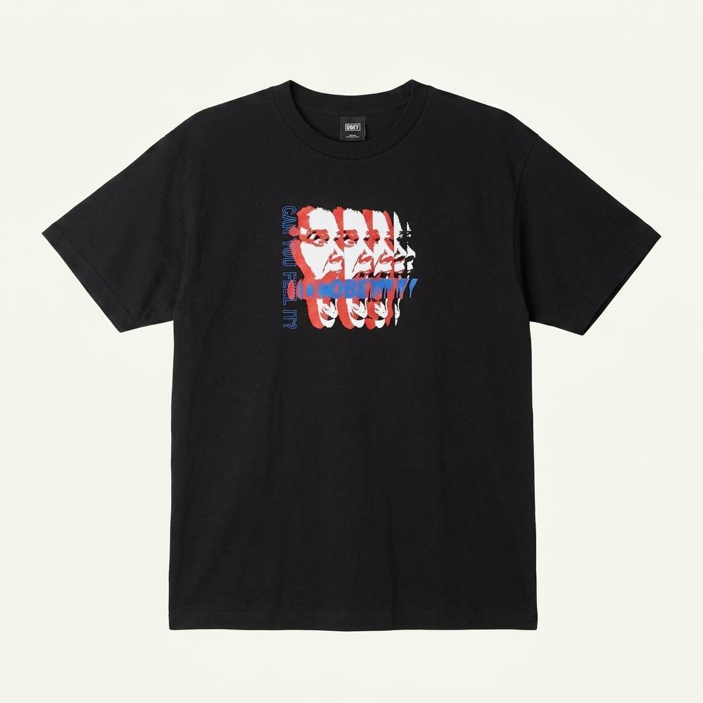 OBEY 블랙 프린팅 반팔 XL 1