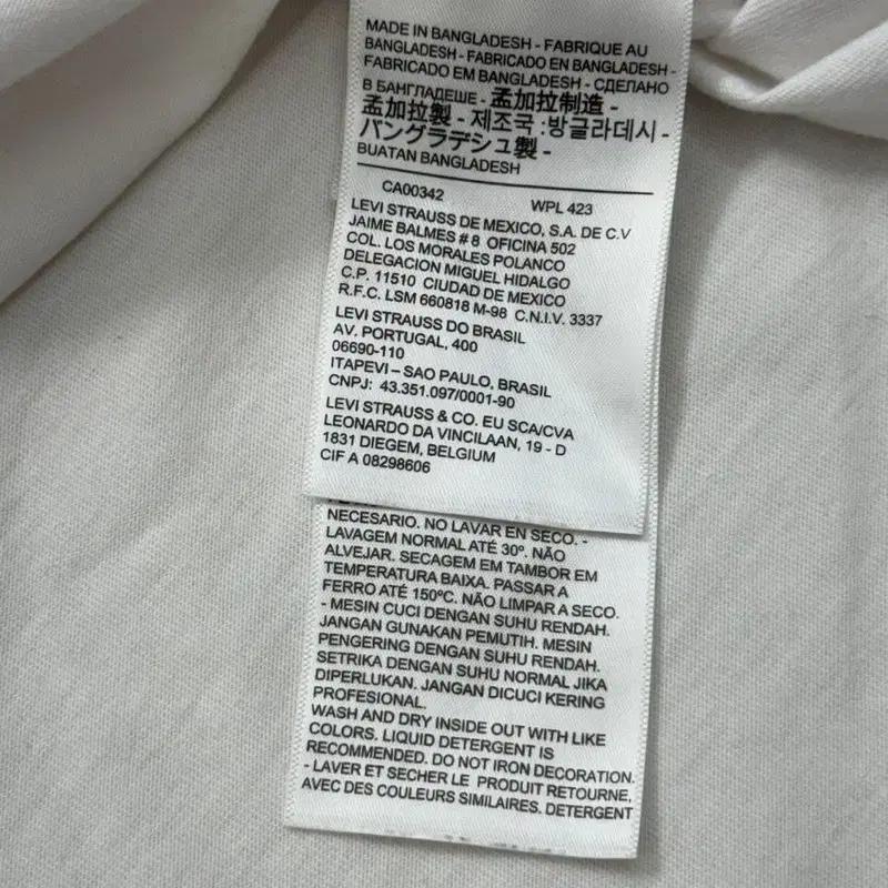 LEVI'S 화이트 프린팅 반팔 L 6