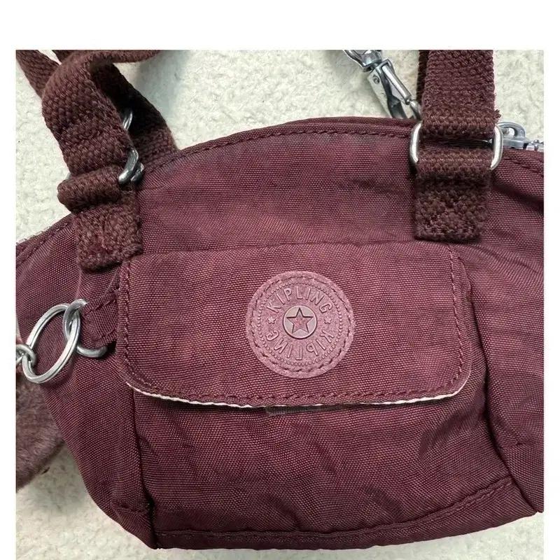 KIPLING 딥버건디 미니 크로스백 3