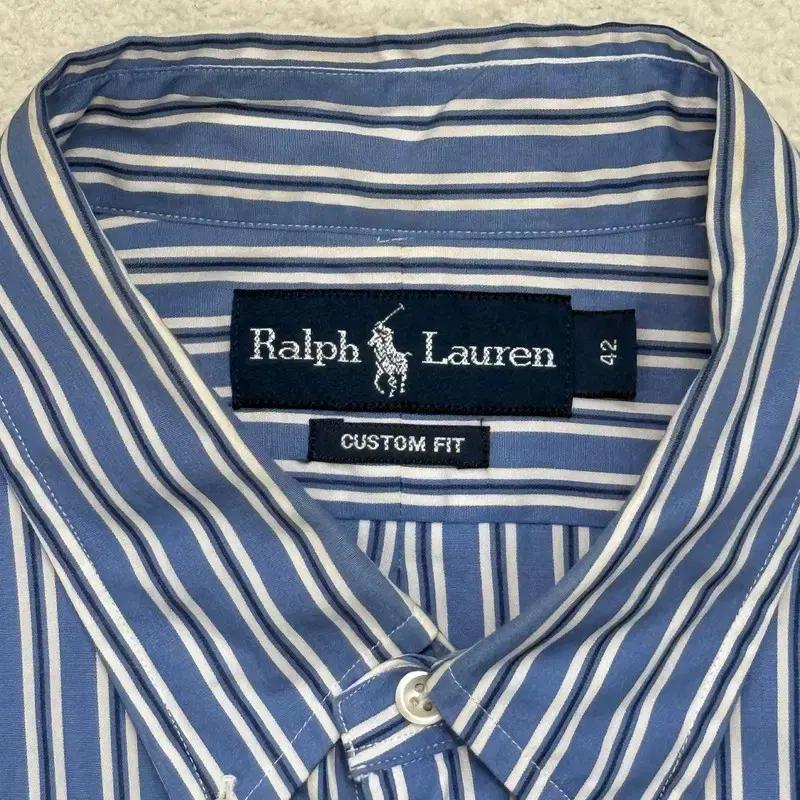 POLO BY RALPH LAUREN 세로 스트라이프 반팔 셔츠 42 4