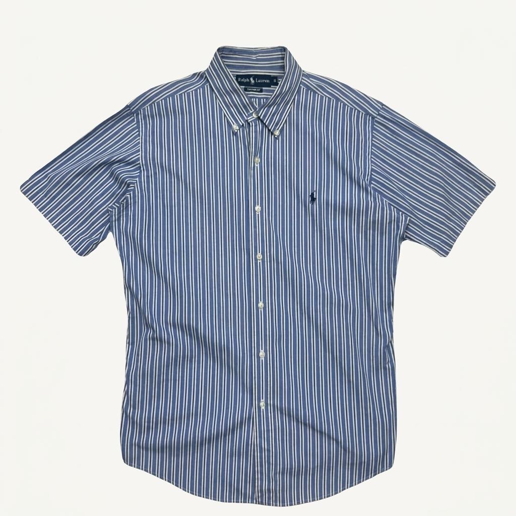 POLO BY RALPH LAUREN 세로 스트라이프 반팔 셔츠 42 1