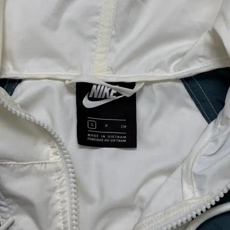 NIKE 딥그린 라이트그린 배색 후드 자켓 S 4