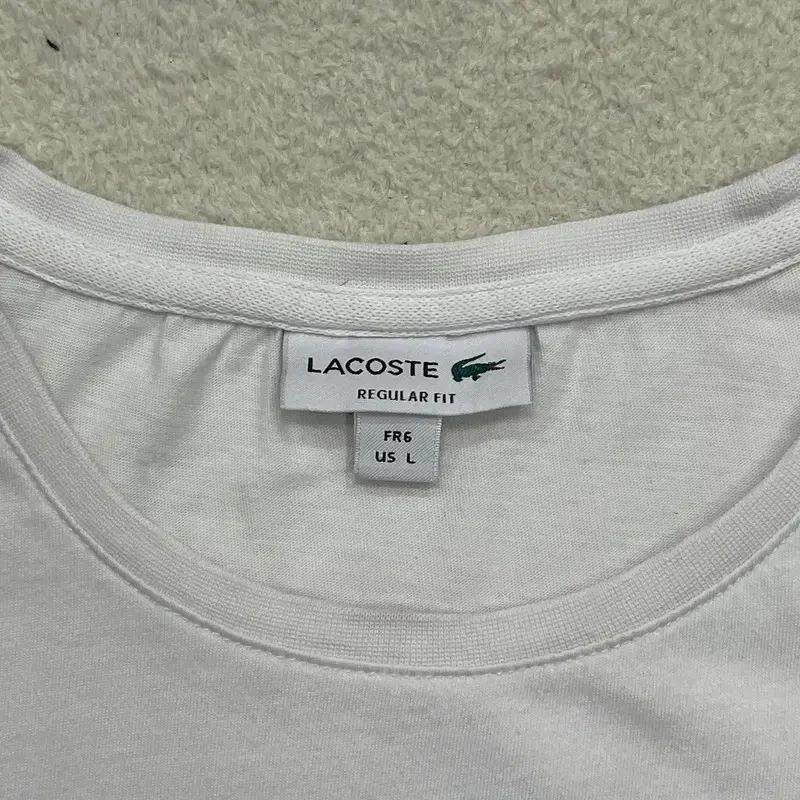 LACOSTE 로고 그래픽 반팔티 화이트 L 5