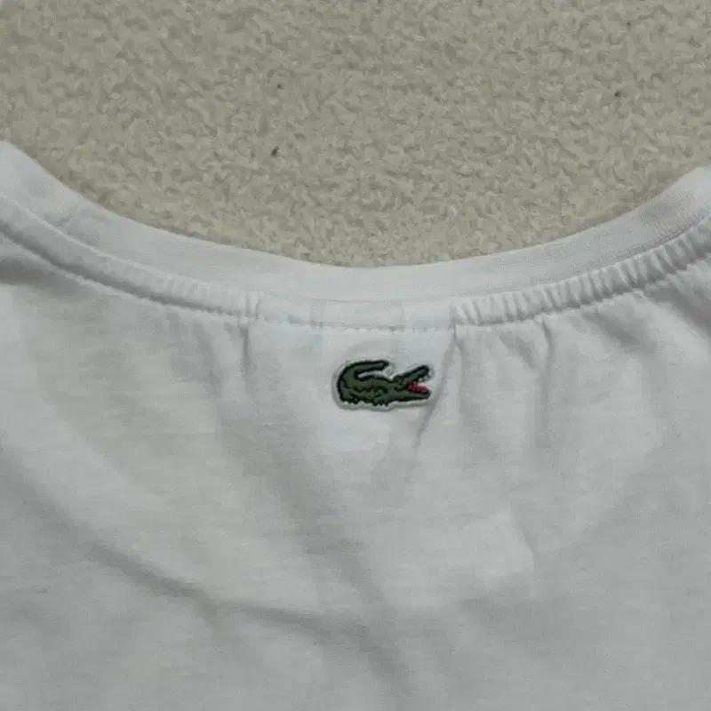 LACOSTE 로고 그래픽 반팔티 화이트 L 4