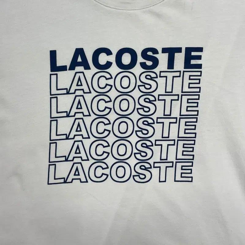 LACOSTE 로고 그래픽 반팔티 화이트 L 3