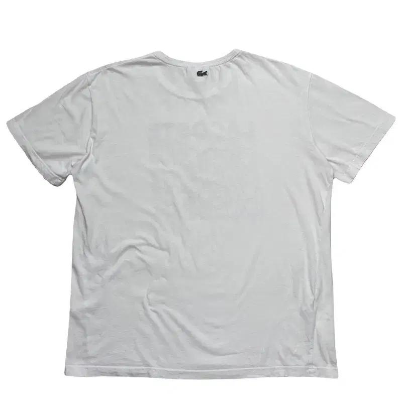 LACOSTE 로고 그래픽 반팔티 화이트 L 7