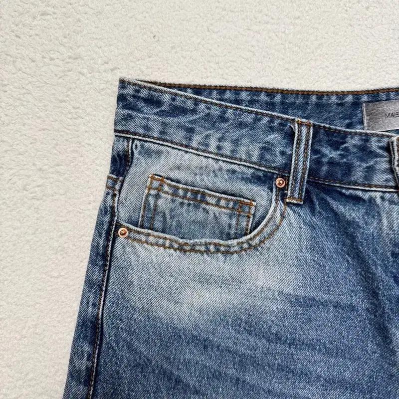 MAISON MINED 데님 버뮤다 쇼츠 M 3
