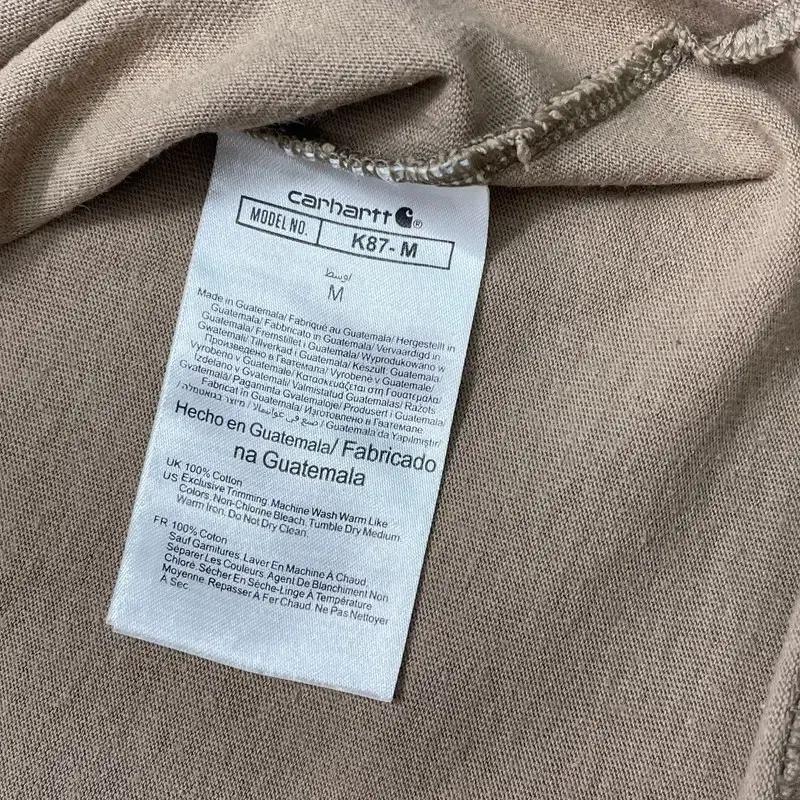 CARHARTT 루즈핏 포켓 반팔티 베이지 M 5