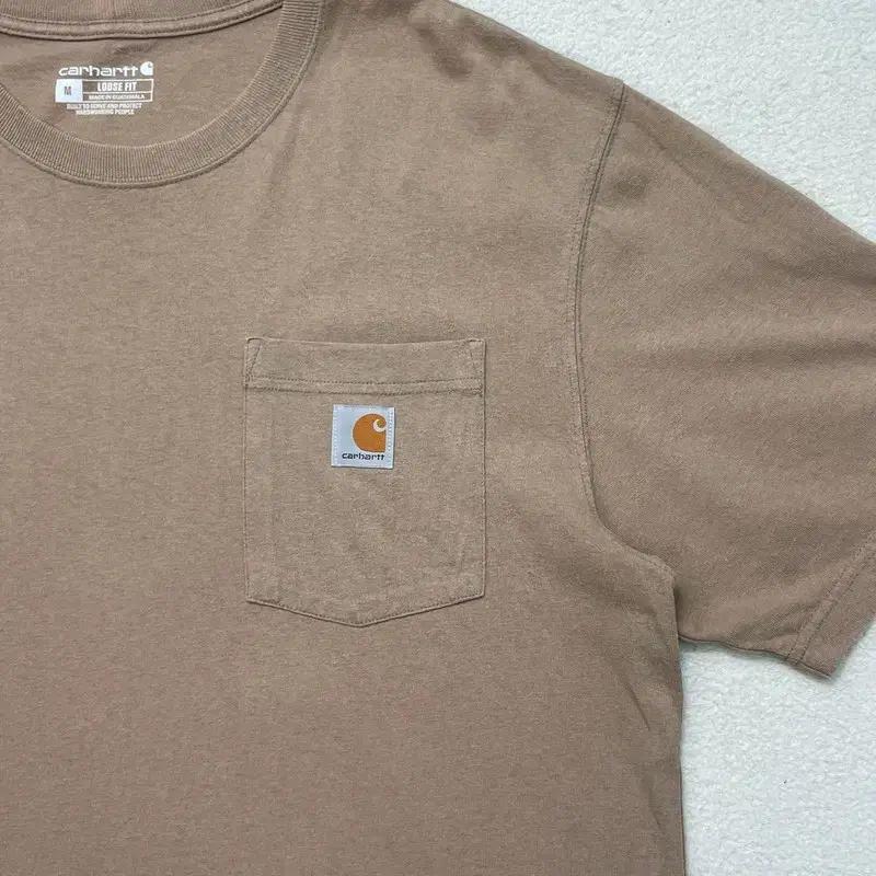 CARHARTT 루즈핏 포켓 반팔티 베이지 M 3