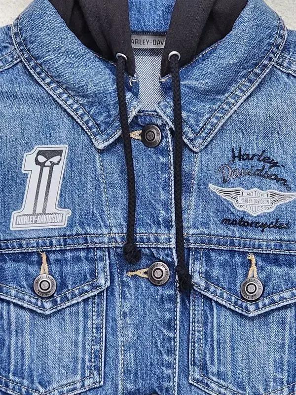 HARLEY-DAVIDSON 여성용 후드 바이커 자켓 S 3