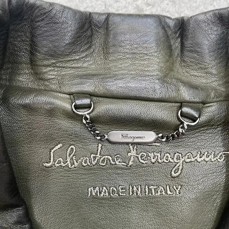 Salvatore FERRAGAMO 레더 자켓 카키 50 9
