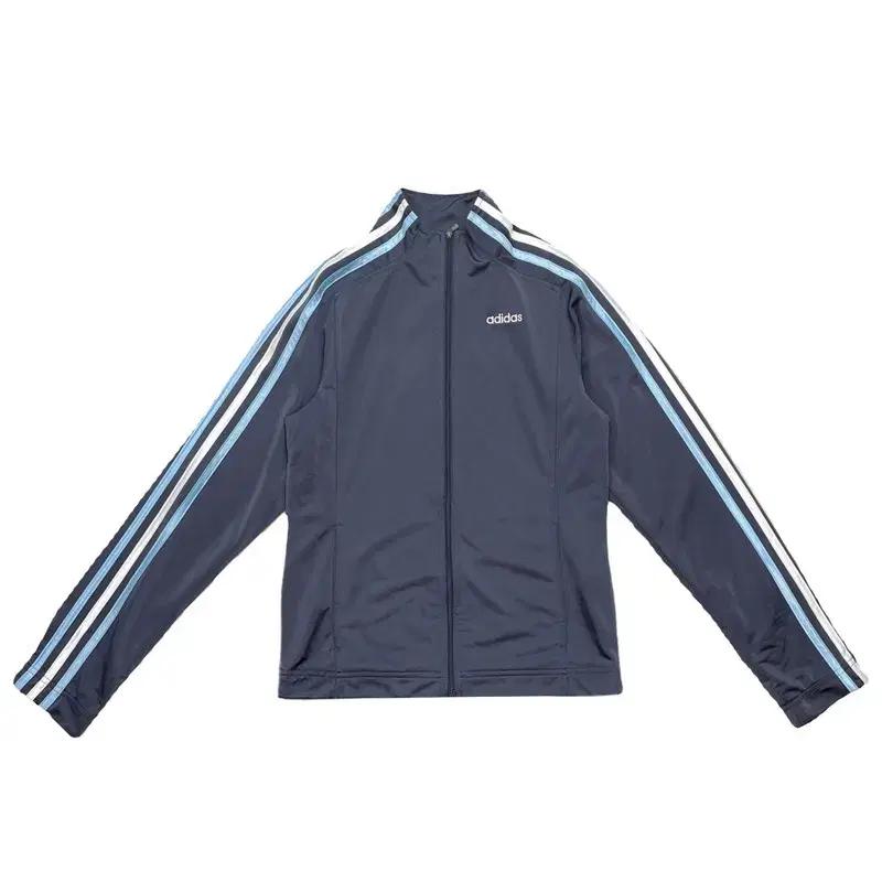 ADIDAS 노카라 배색 트랙탑 져지 네이비 S 2
