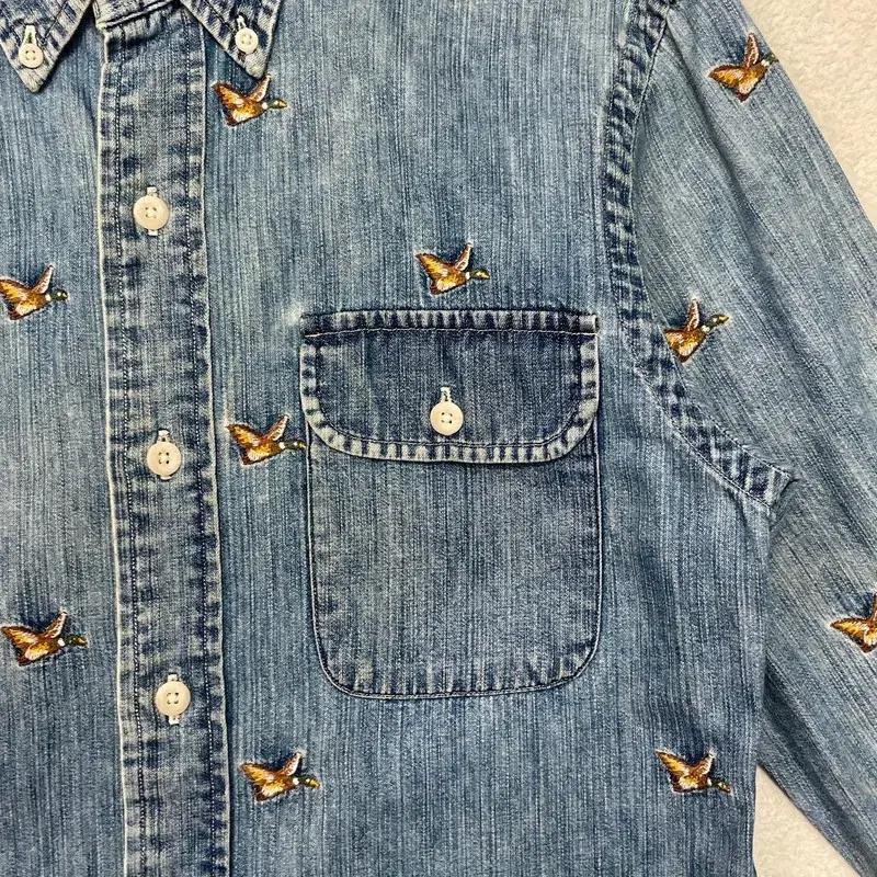 POLO BY RALPH LAUREN 청둥오리 자수 데님 셔츠 S 3