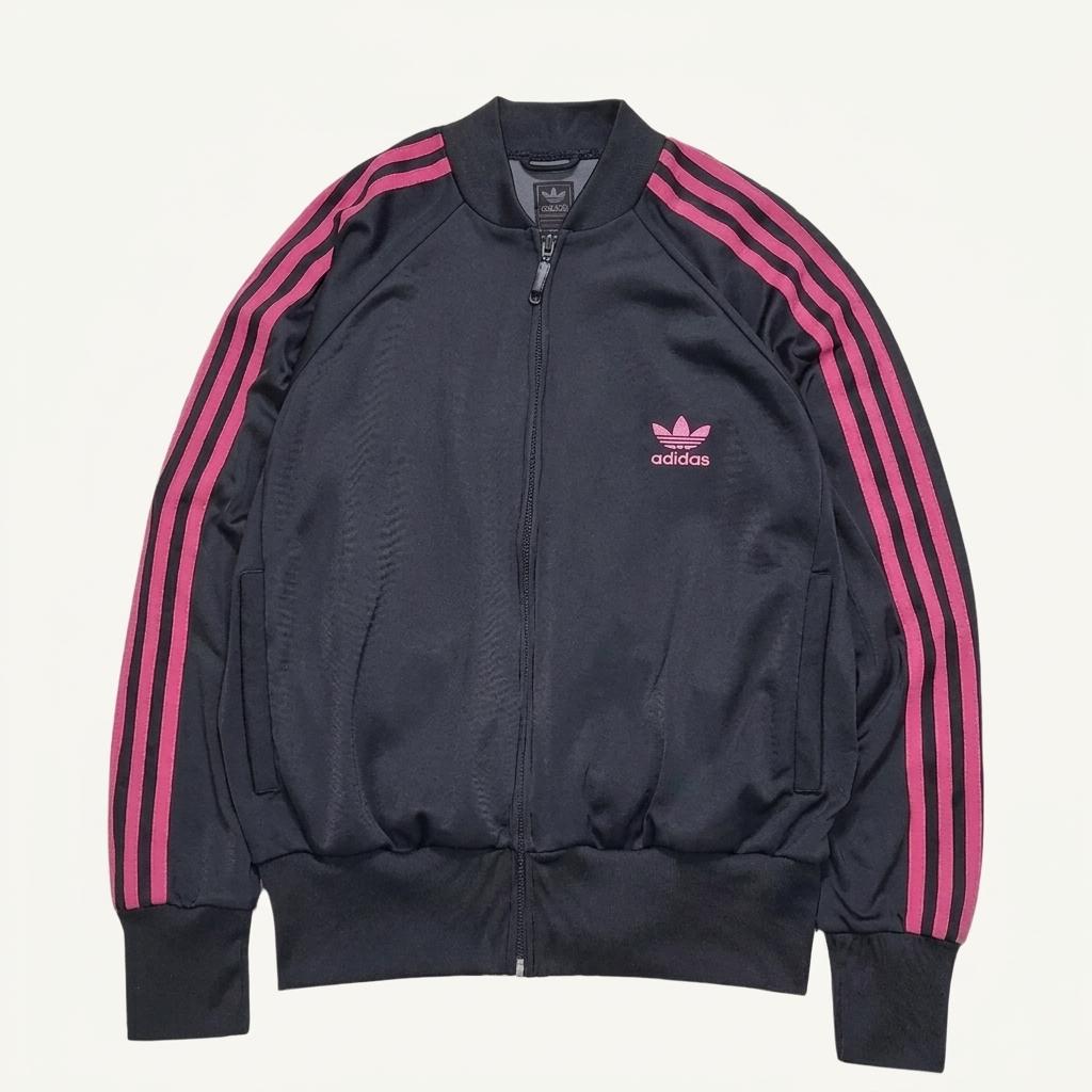 ADIDAS 블랙+핑크 트랙탑 L 1