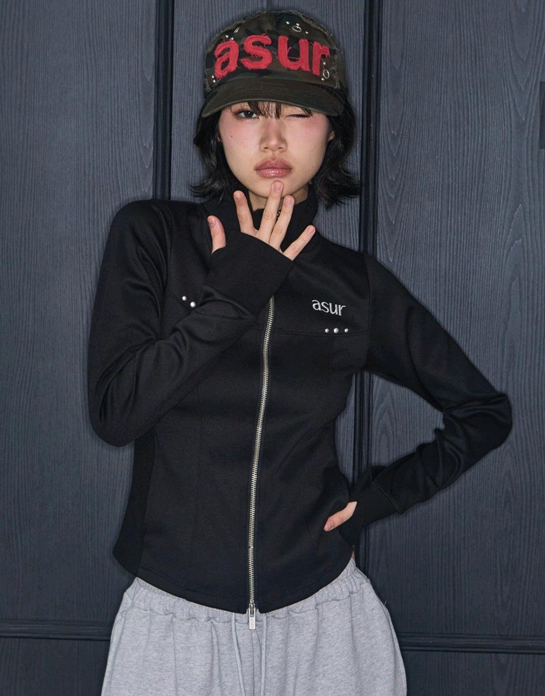 애즈유아 하이넥 리브 집업 2