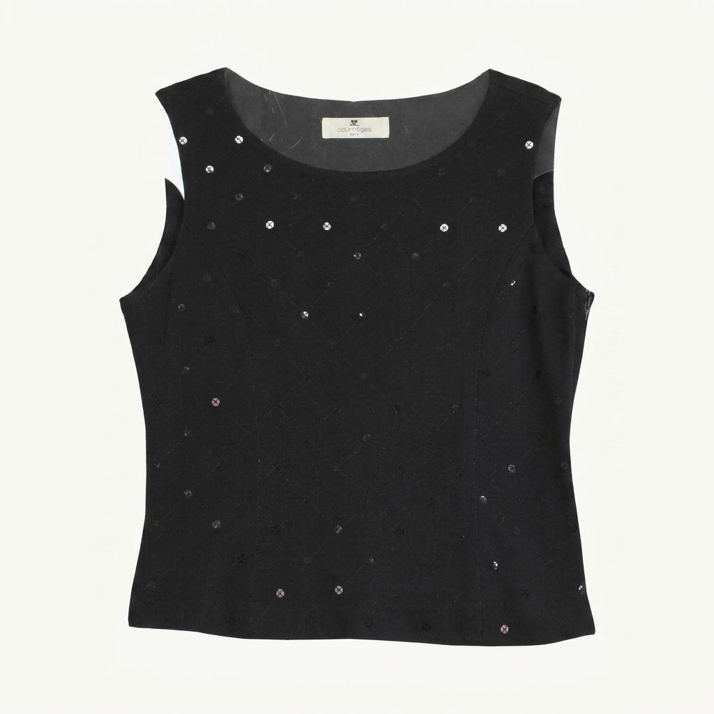 (70%세일) #COURREGES 꾸레쥬 레이온 혼방 도트 나시티 (85908) 1