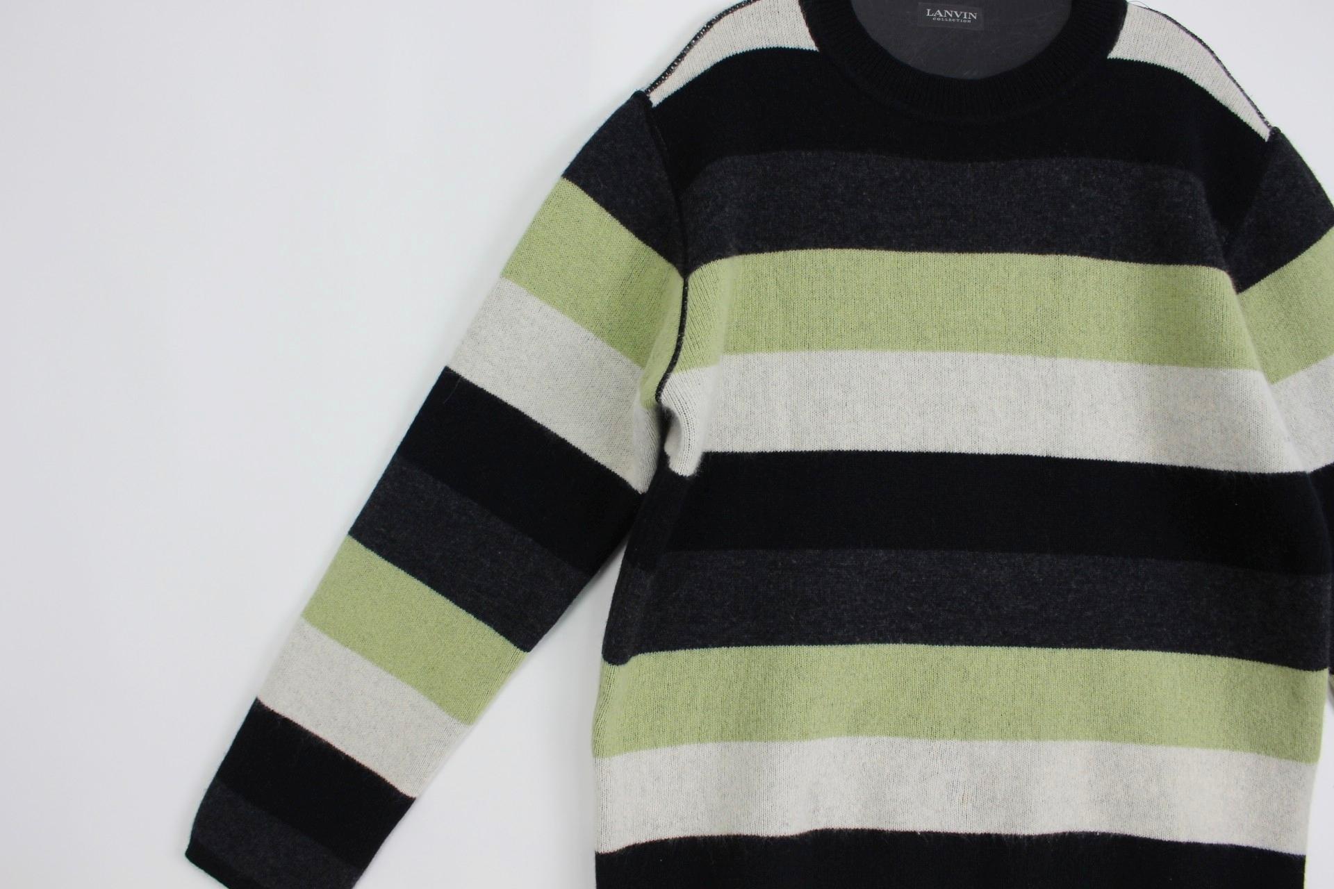 (70%세일) #LANVIN 랑방 울 혼방 스트라이프 니트 - Men (88481) 4