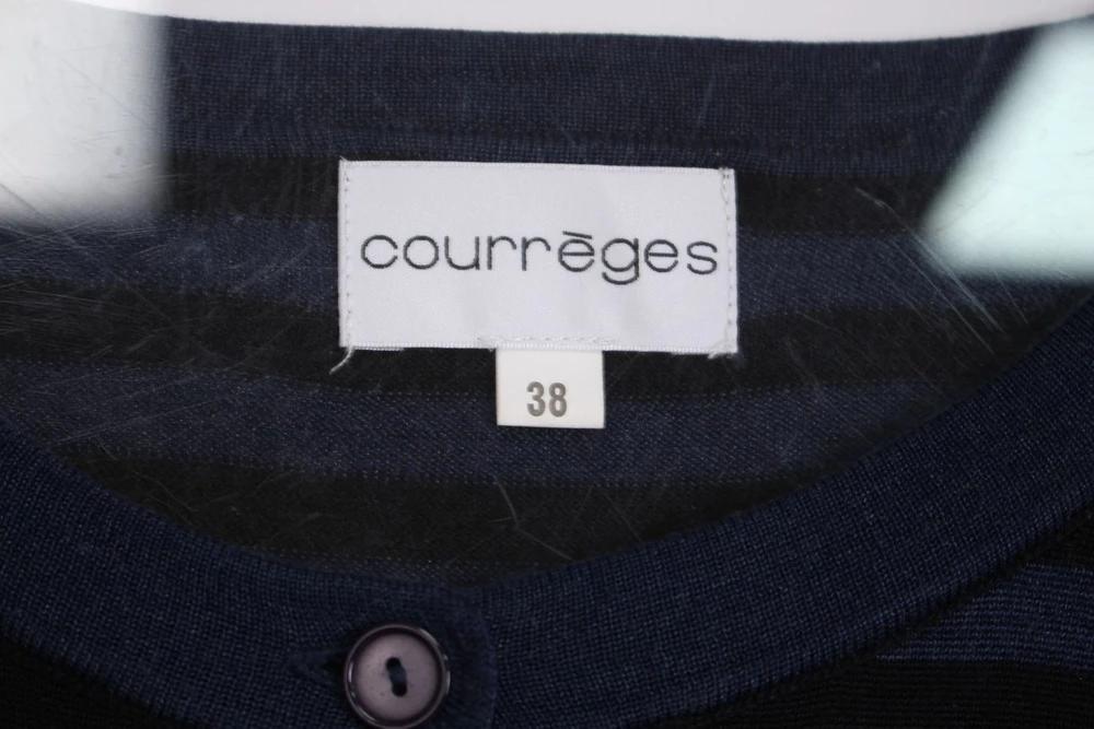 세일 #COURREGES 꾸레쥬 실크 100% 로고 스트라이프 가디건 (98113) 8