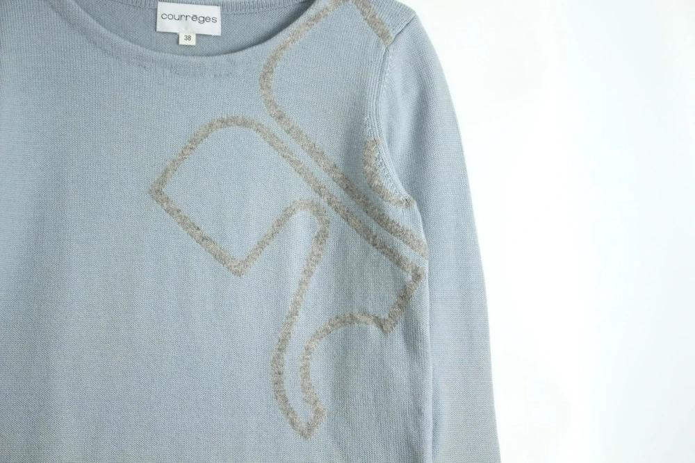 (70%세일) #COURREGES 꾸레쥬 울 100% 로고 니트 (98115) 4