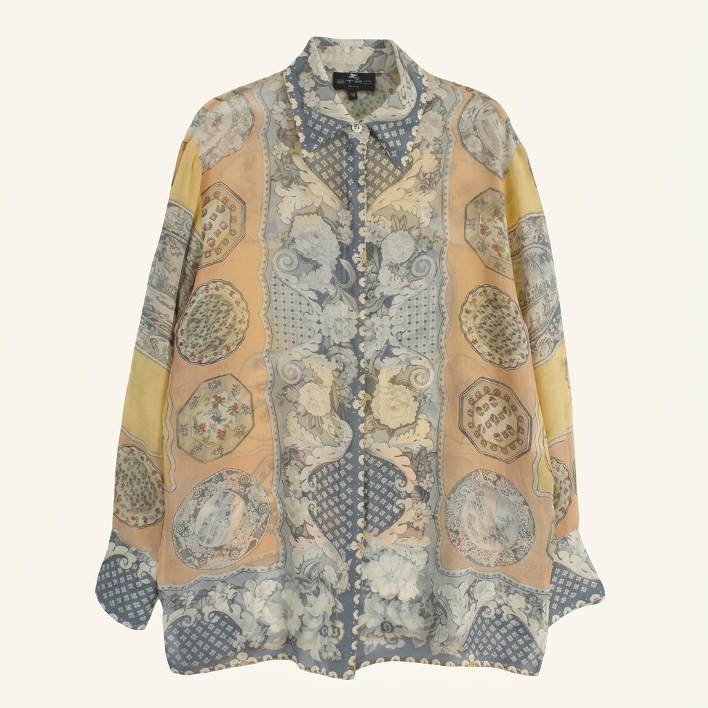 (70%세일) #ETRO 에트로 실크 100% 혼방 페이즐리 블라우스 (99678) 1