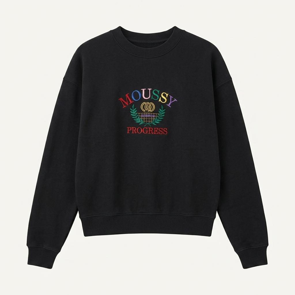 (70%세일) #MOUSSY 코튼 100% 혼방 자수 포인트 맨투맨 (2592) 1