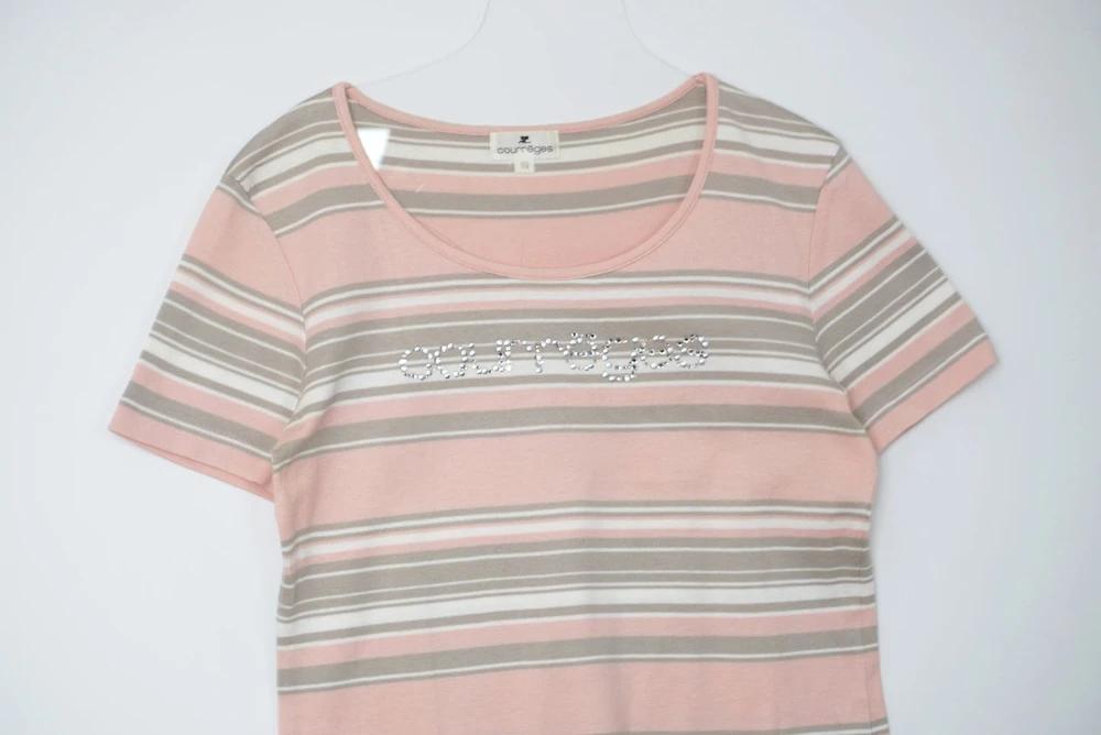 (70%세일) #COURREGES 꾸레쥬 코튼 로고 포인트 스트라이프 탑 (1959) 3