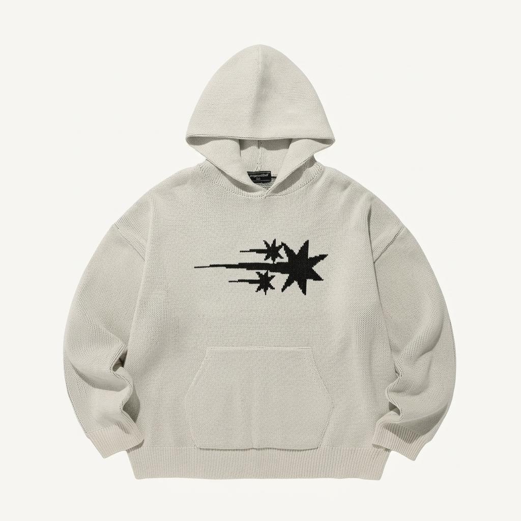 나이스코스트클럽 후드티 3stars logo knit hoodie_ivory (s사이즈)) 1