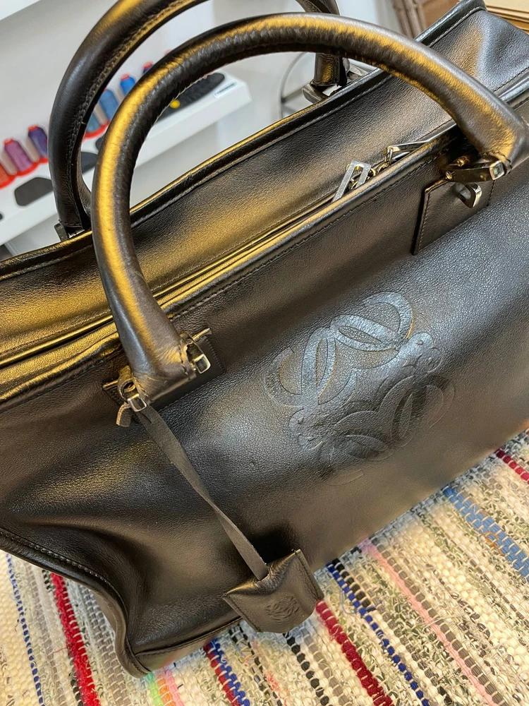 (70%세일) #LOEWE 로에베 블랙 레더 은장 아마조나 36 토트백 (4402) 6