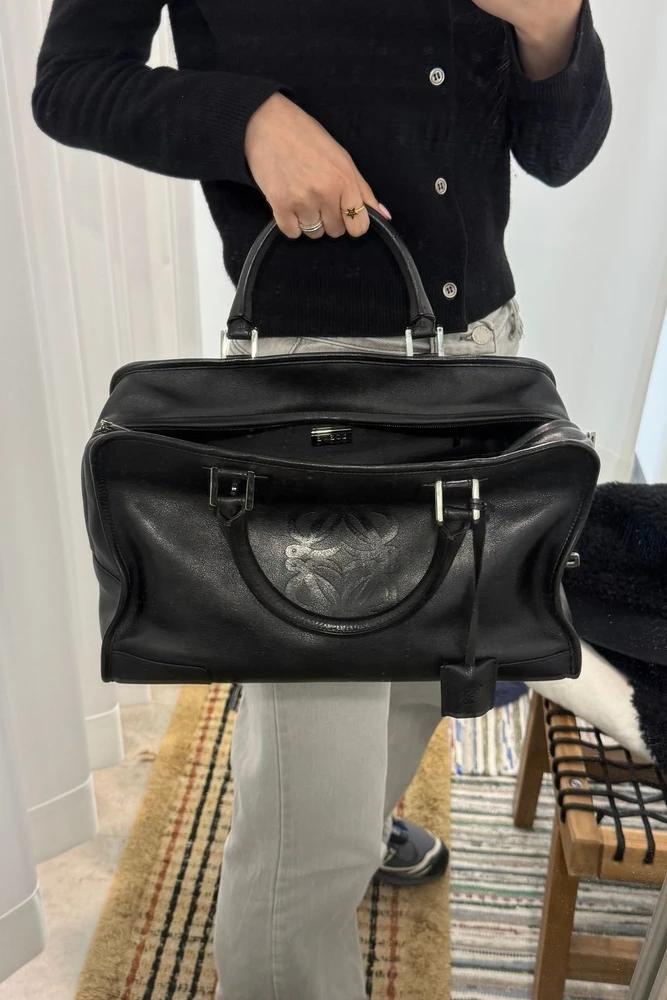 (70%세일) #LOEWE 로에베 블랙 레더 은장 아마조나 36 토트백 (4402) 3