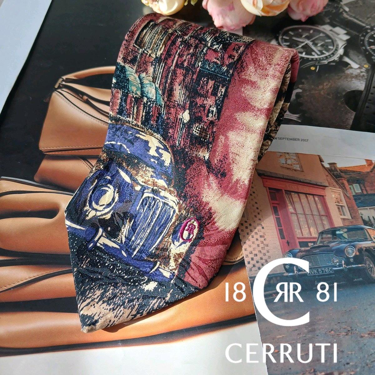 니노 세루티 실크 아트 패턴 넥타이 9.2cm A+등급 A19758 3