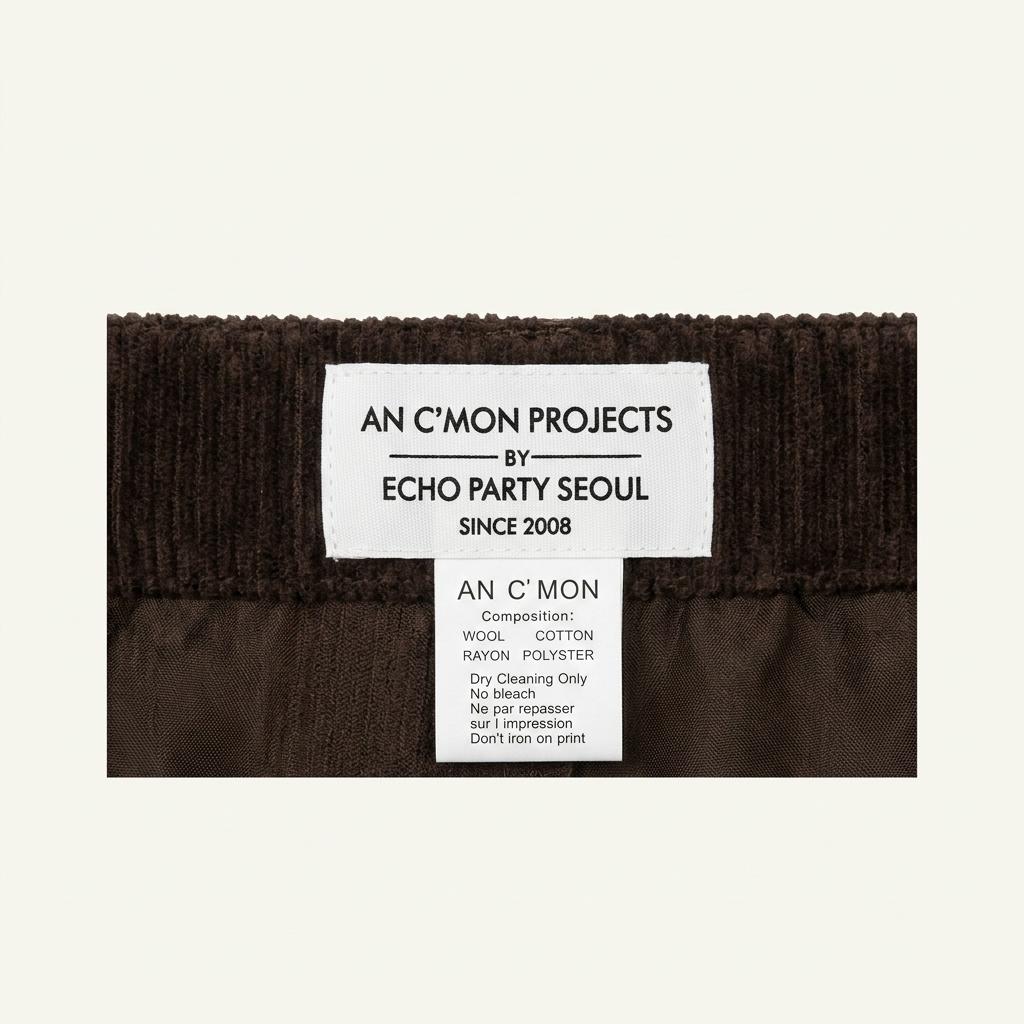AN C'MON PROJECTS의 갈색 코듀로이 미니스커트 1