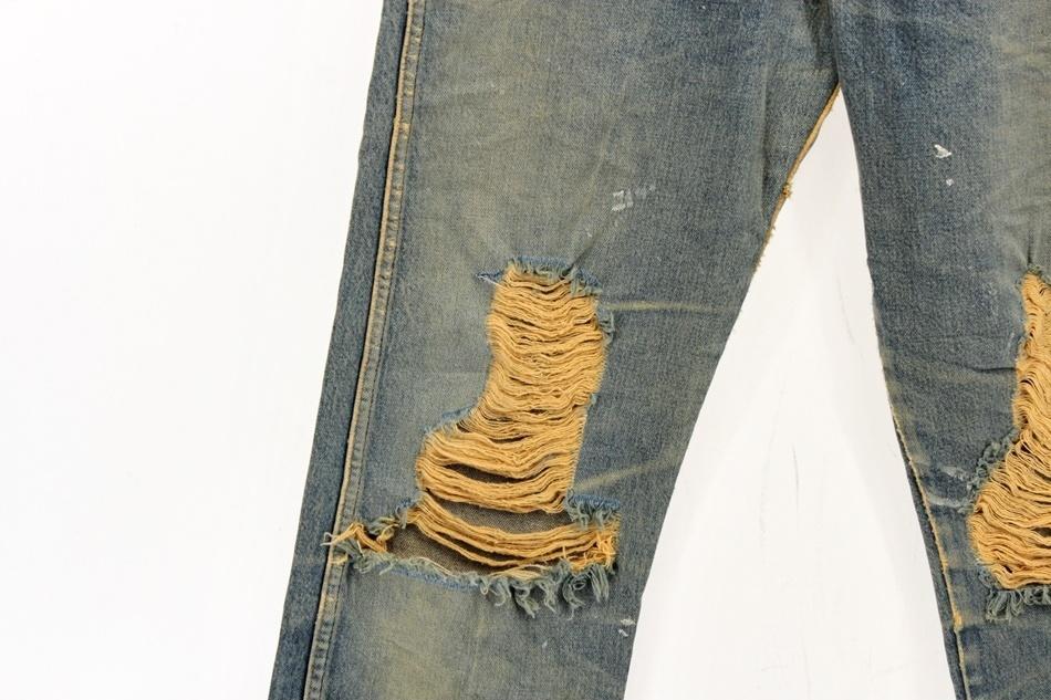 WRANGLER 랭글러 카모 디테일 워싱 데미지 데님 팬츠 / 남[MADE IN U.S.A 7